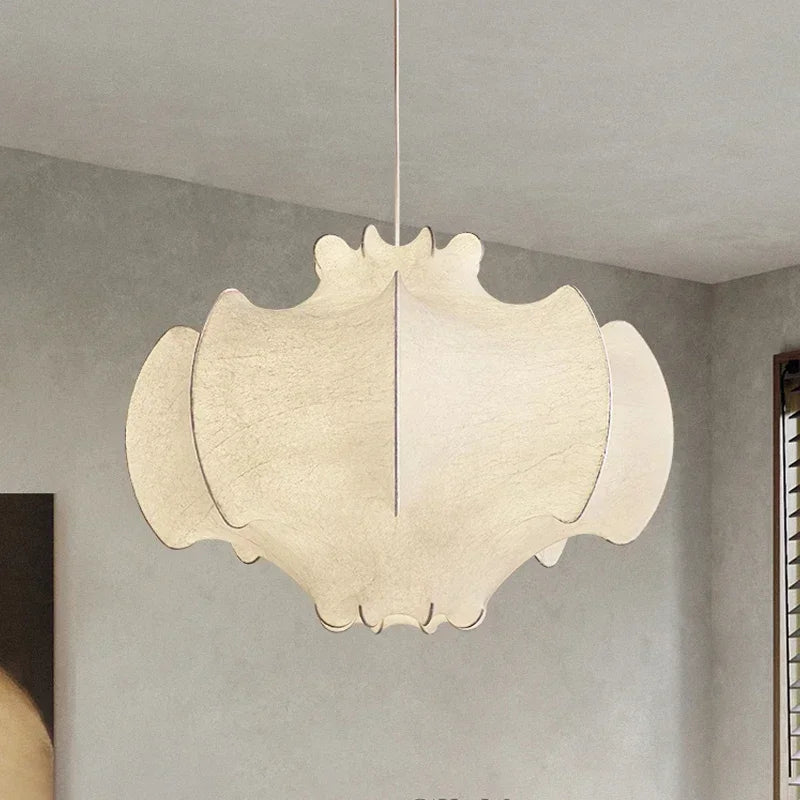 Nordic wabi sabi Japanese silk LED pendant light for indoors