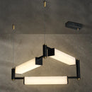 Modern white marble LED pendant ceiling light, contemporary decorative style, ideal for villas