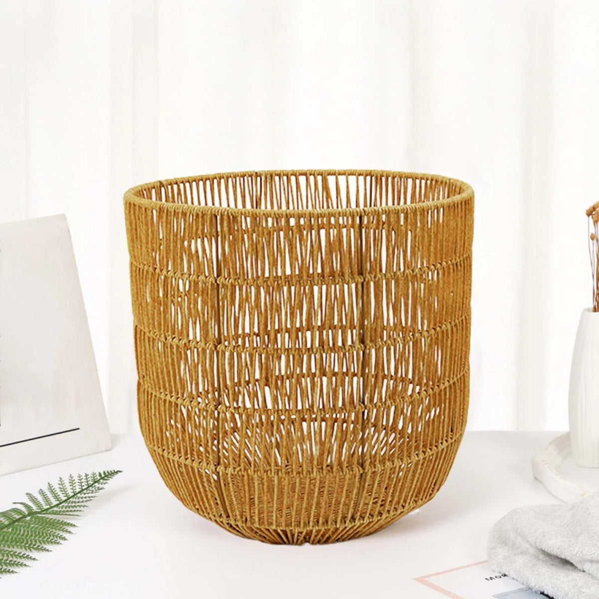 woven imitation rattan basket for toys and laundry - vue 7 sur 10