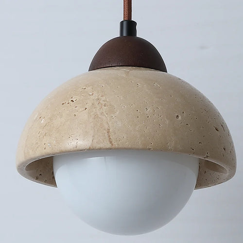 Vintage natural stone pendant chandelier with LED - vue 7 sur 6