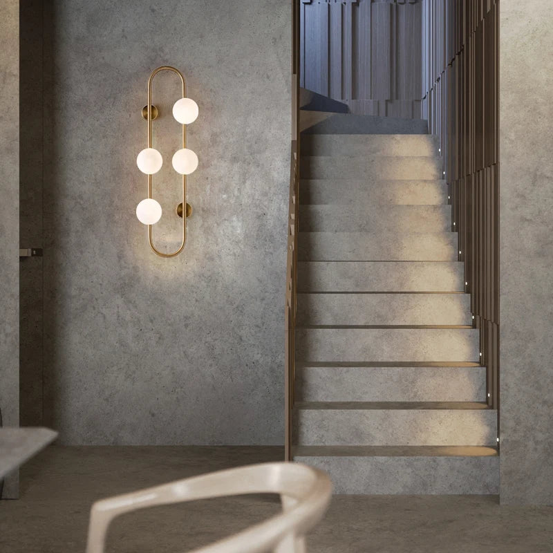 Modern white glass wall light for interior decor