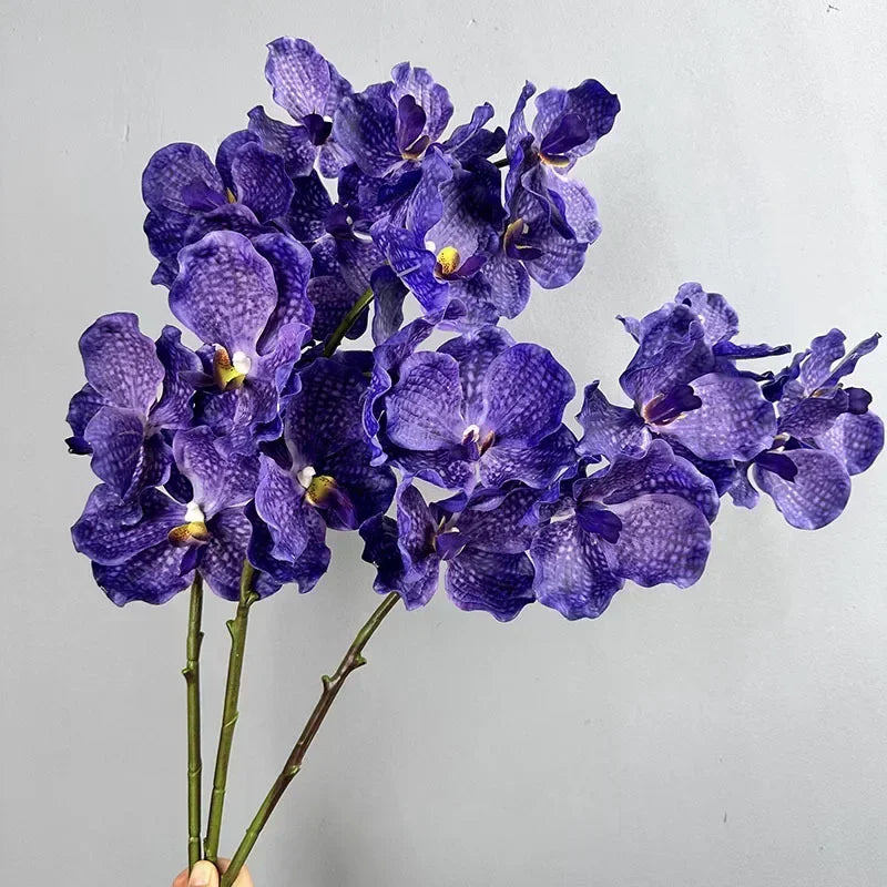 Set of 2 artificial vanda orchids for indoor decoration - vue 5 sur 12