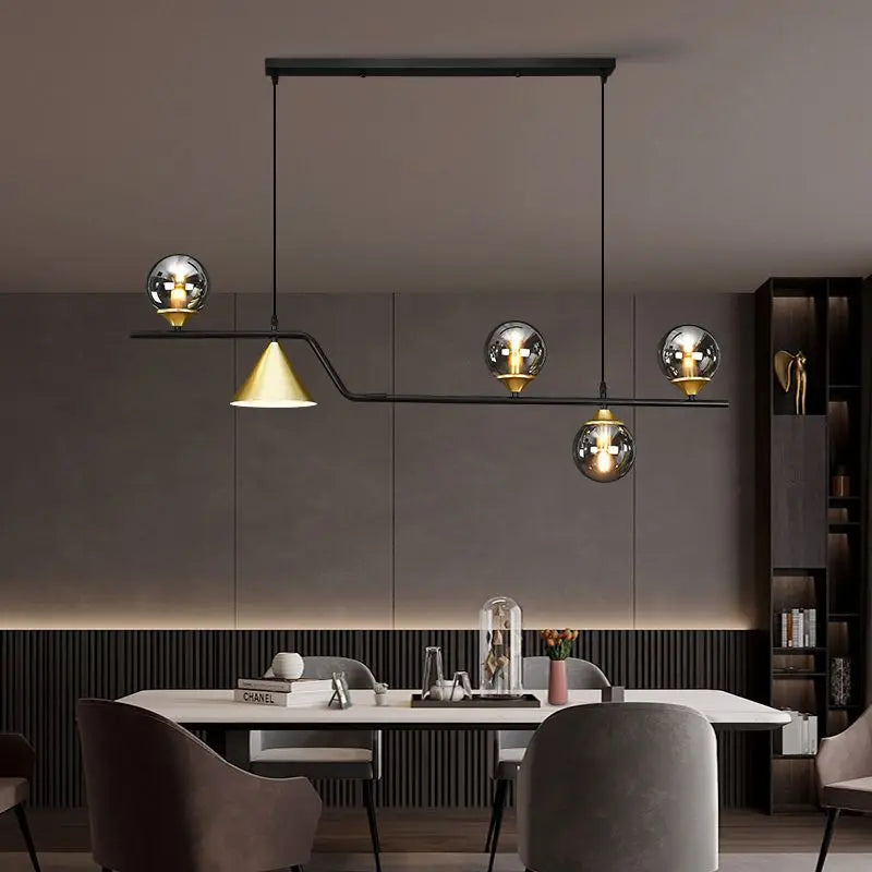 Modern glass LED chandelier for decorative interiors - vue 6 sur 10