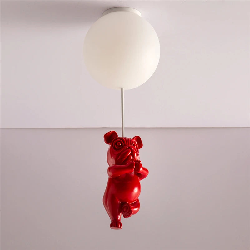 Creative animal dog resin ceiling light for playful decor