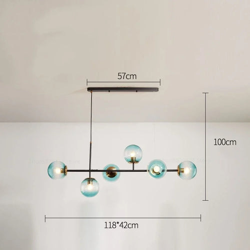 Modern Nordic glass pendant light for living room - vue 15 sur 16