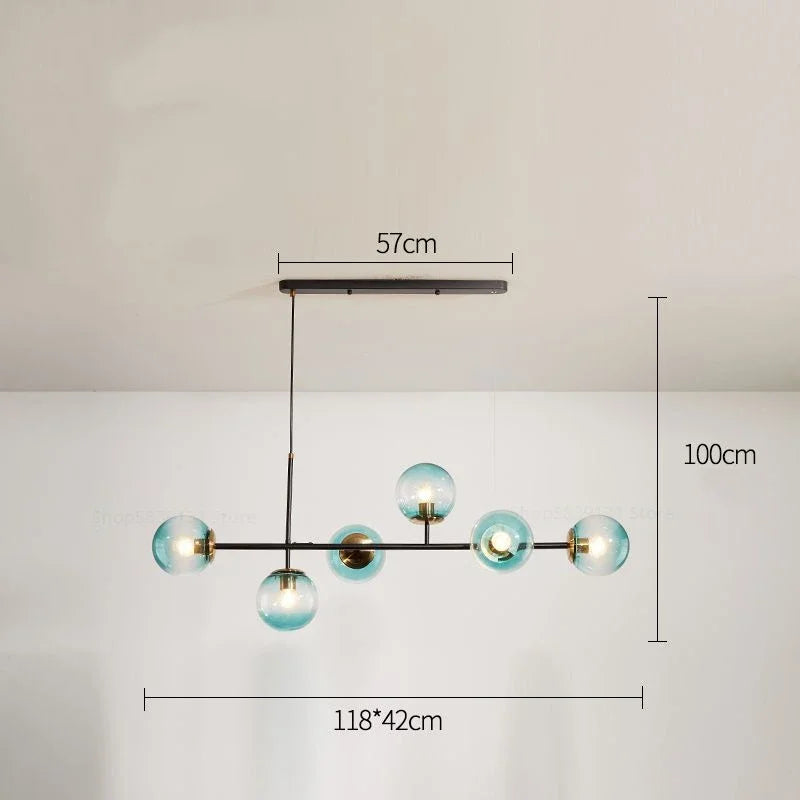 Modern Nordic glass pendant light for living room - vue 14 sur 16