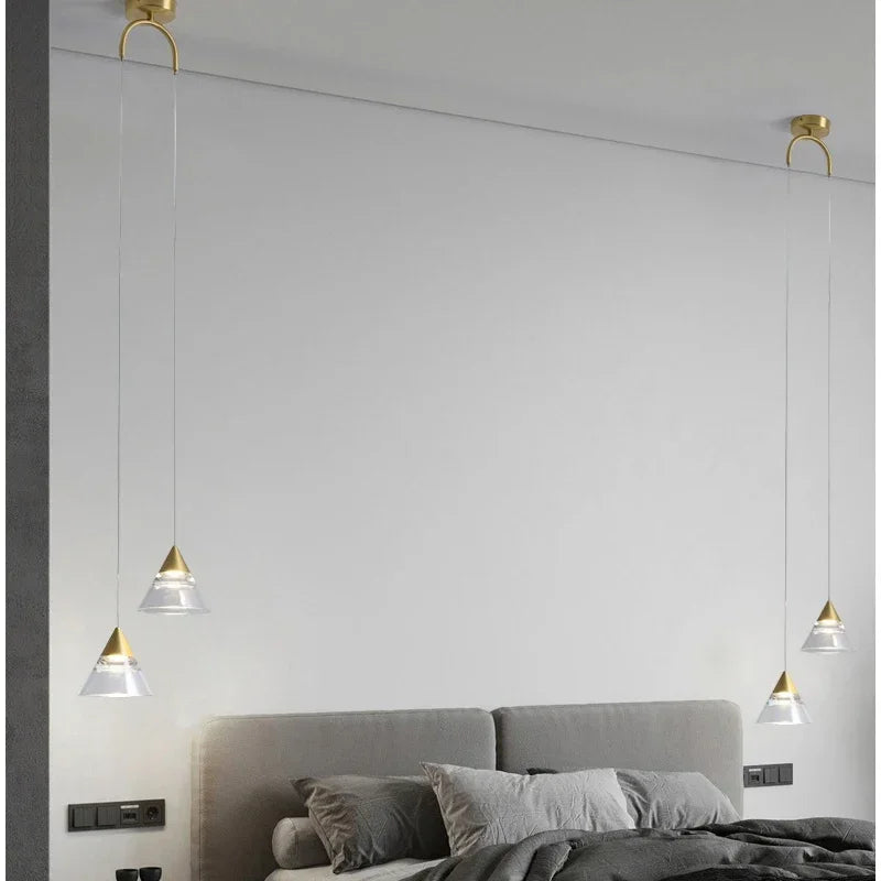 Industrial Pendant Light Fixtures Gold Finish Kitchen Ceiling Lights Crystal Shade Led Chandelier Luster Christmas Decor Lamp