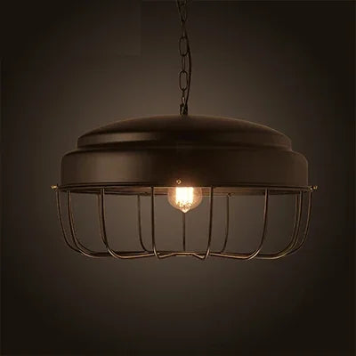 Industrial retro pendant light vintage with LED E27 bulb for bedroom dining kitchen bar - vue 13 sur 23
