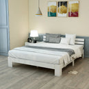 EU STOCK Wooden bed Double bed, headboard, slatted grille -200 x 140cm solid wood FSC Solid wood double bed