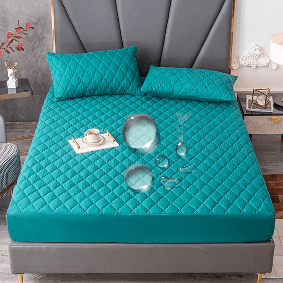 Waterproof Cotton Mattress Cover, Throw Fitted Sheet, Bed Replacement Protector, Single, Double, 140, 160, Muti Size Bed Sheets - vue 6 sur 8