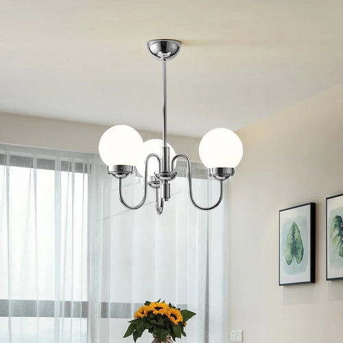 Minimalist glass and iron pendant light for modern spaces - vue 2 sur 9