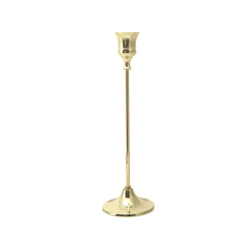 Brass gold candlestick set for festive decorations - vue 23 sur 26
