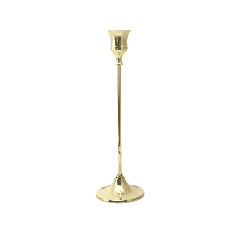 Brass gold candlestick set for festive decorations - vue 23 sur 26