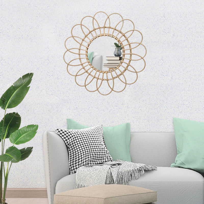 round decorative macrame mirrors for a Nordic style - vue 3 sur 12