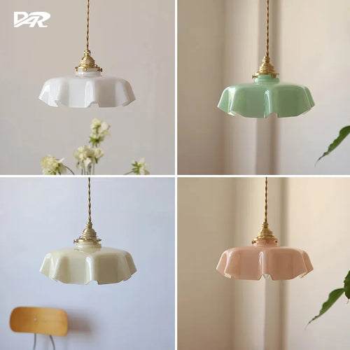 Coloured glass flower pendant light - vue 5 sur 16