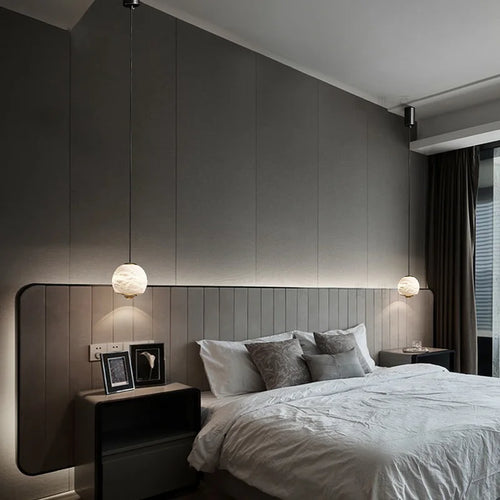 Modern marble chandelier for elegant interior decor - vue 5 sur 6