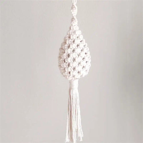 macrame wall hanger for air plants bohemian style - vue 7 sur 10