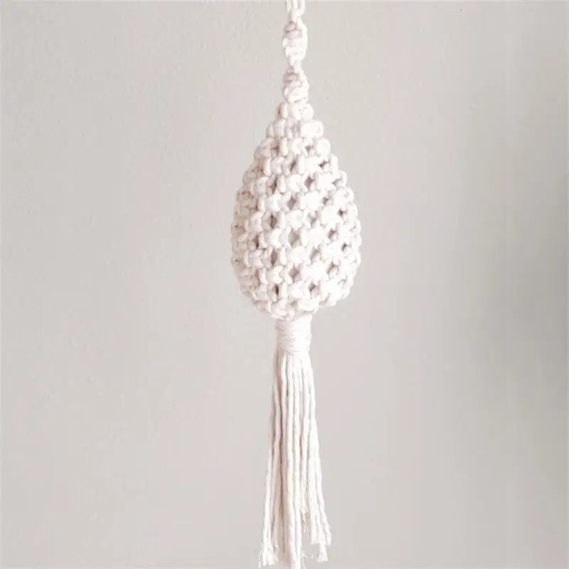 macrame wall hanger for air plants bohemian style - vue 6 sur 10
