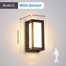 Outdoor LED wall light with automatic motion sensor