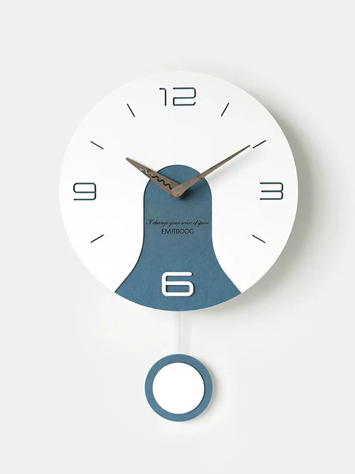 creative design solid wood silent wall clock - vue 2 sur 11