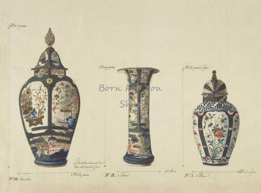 pot en porcelaine chinoiserie vintage pour décoration intérieure et cadeaux