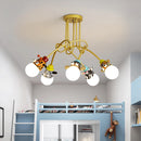Cartoon animal chandelier monkey zebra tiger giraffe for children