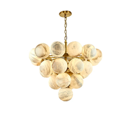 Modern gold and black marble chandelier for elegant lighting - vue 2 sur 15
