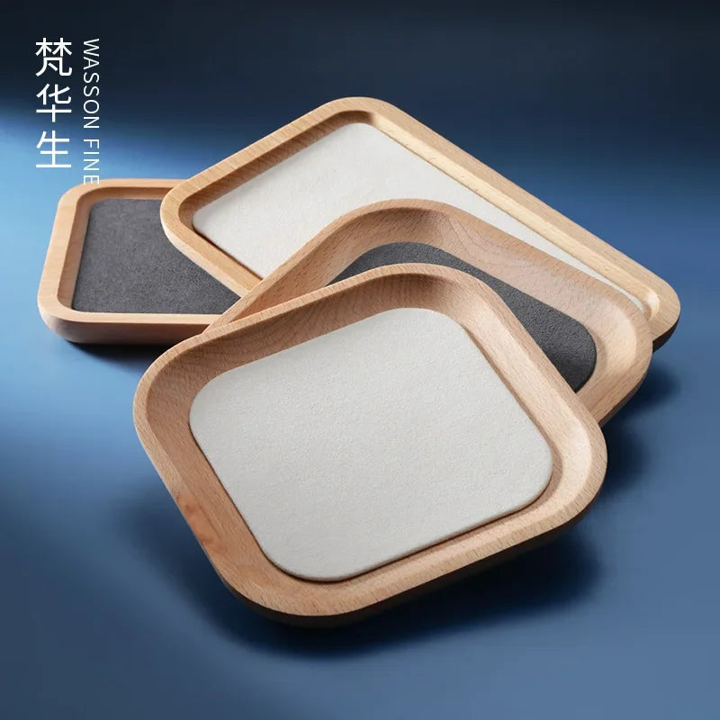 Wooden jewellery storage tray for watches and necklaces - vue 3 sur 9