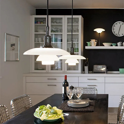 Danish designer glass pendant light for modern interiors - vue 6 sur 9