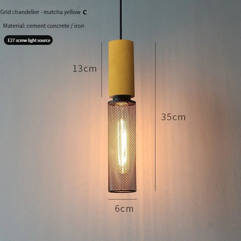 Industrial concrete pendant light with iron shade - vue 11 sur 29