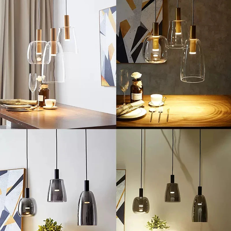 Luxury LED Nordic style modern pendant chandelier - vue 3 sur 12