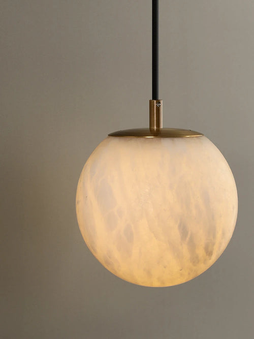 Modern bedside lamp in copper and natural marble - vue 5 sur 10
