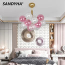 Modern multicolour glass ball ceiling chandelier luxury decor lighting