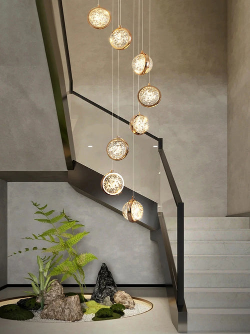 Nordic design rotating crystal chandelier for indoor lighting - vue 2 sur 18