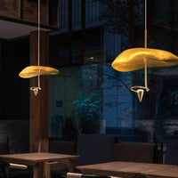 Art Deco copper LED chandelier with adjustable cord