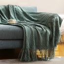 Soft knitted throw with pom poms for living room american style