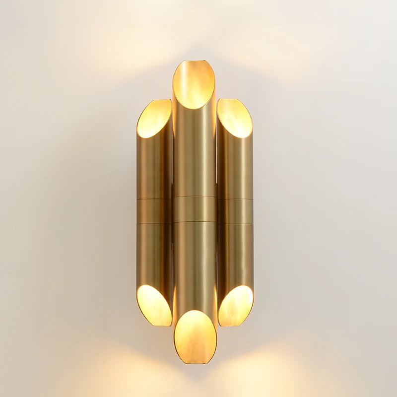 Nordic postmodern gold iron LED wall light
