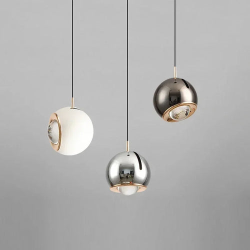 Modern round LED pendant light with adjustable angle - vue 3 sur 20