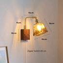 Japanese vintage wooden wall light minimalist LED lamp