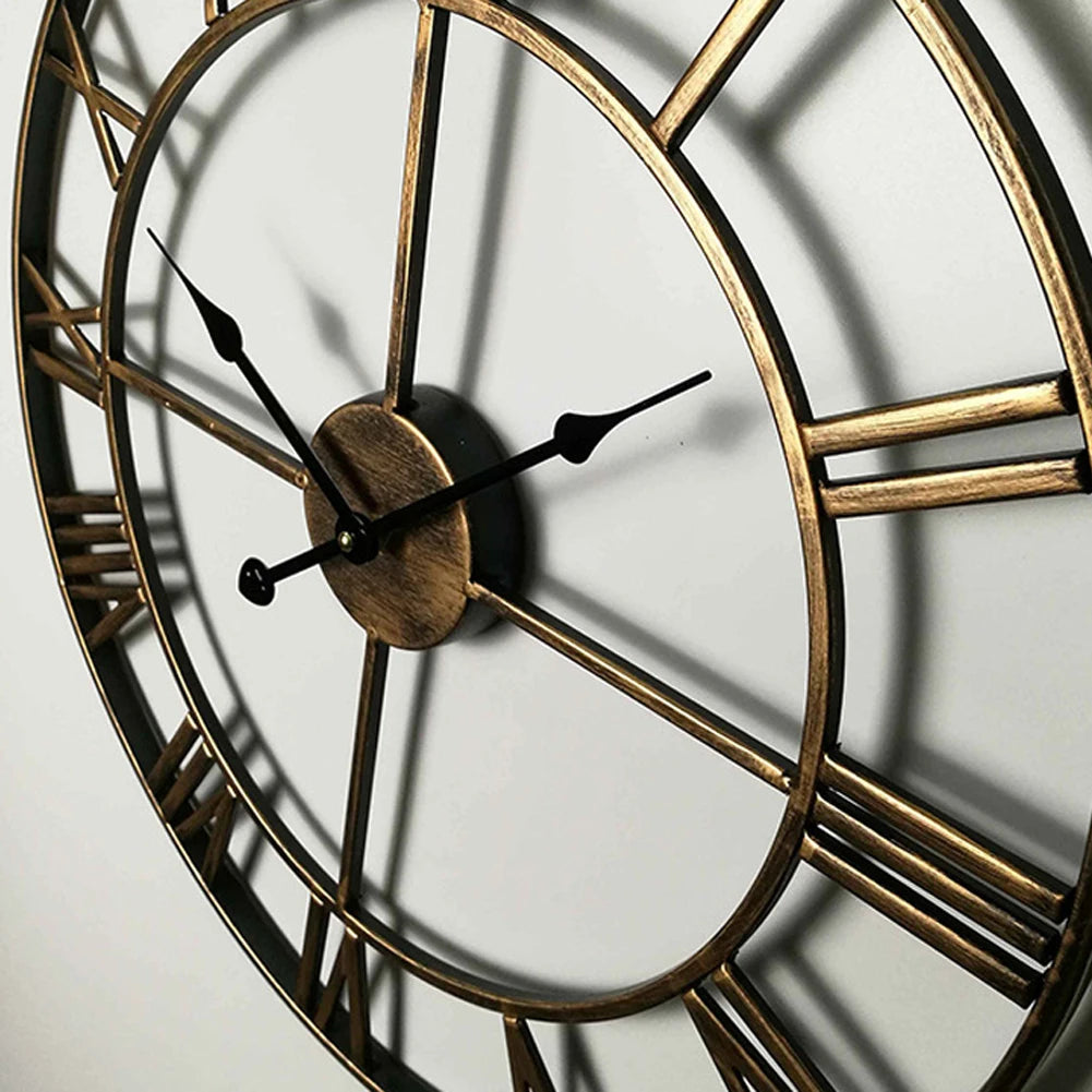 decorative roman numeral wall clock for indoor and outdoor use