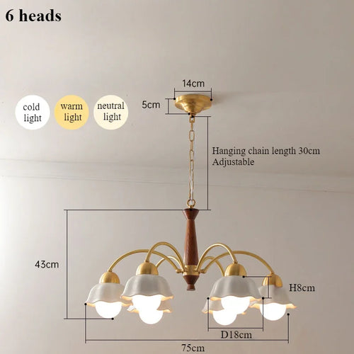 Modern ceramic flower chandelier for contemporary interiors - vue 8 sur 12
