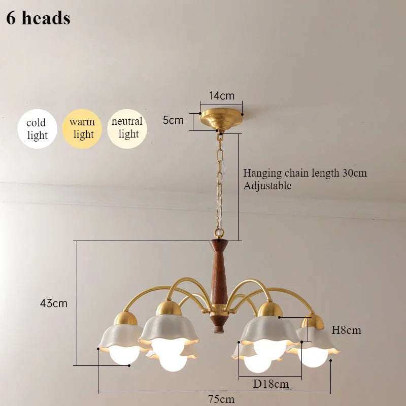 Modern ceramic flower chandelier for contemporary interiors - vue 7 sur 12