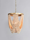 Retro wooden bead chandelier for interior decoration
