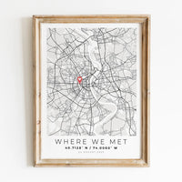 Personalised city map for a romantic gift