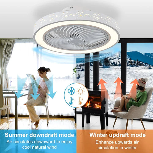 Dimmable LED ceiling light with 6 speeds and remote control modern - vue 7 sur 7