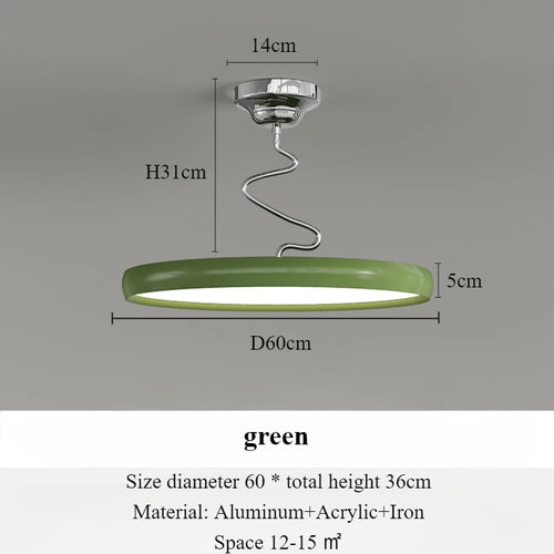 Modern minimalist Nordic aluminium chandelier with LED lights - vue 17 sur 18