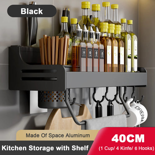 wall-mounted storage rack for spices and utensils - vue 11 sur 12