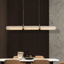 Modern luxury copper and marble LED chandelier zigzag indoor lighting