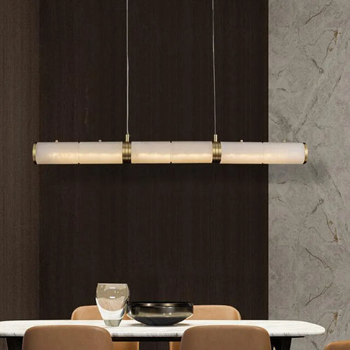 Modern luxury copper and marble LED chandelier zigzag indoor lighting - vue 2 sur 7