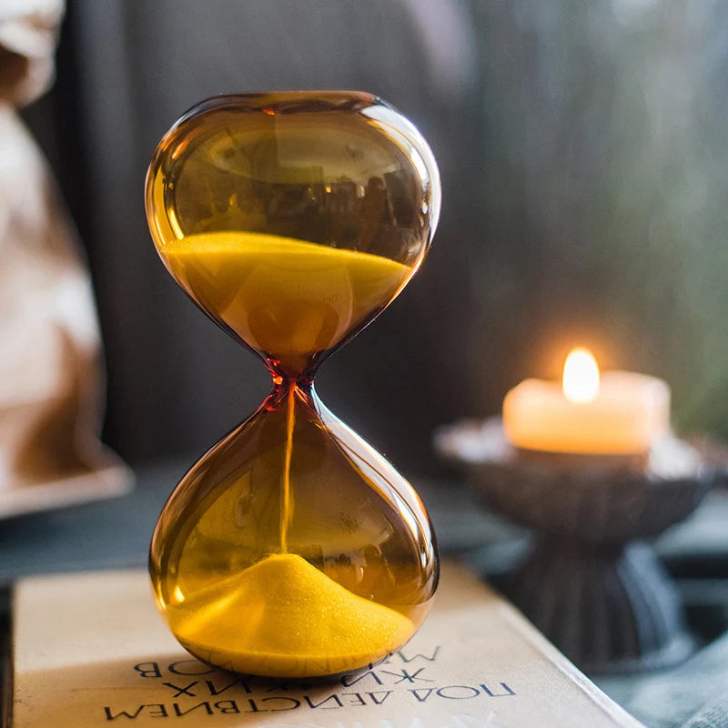 decorative glass hourglass for desk and gift